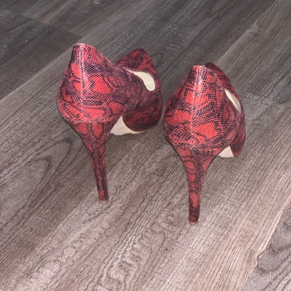 BCB Generation Red Snake Pattern Heels, Party Shoe, Pointy Toe, Stilettos Heels - Picture 5 of 7